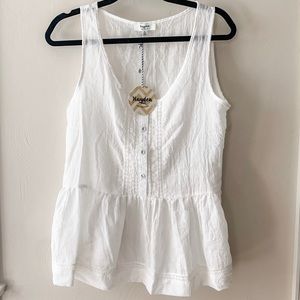 Hayden White Peplum Tank Top
